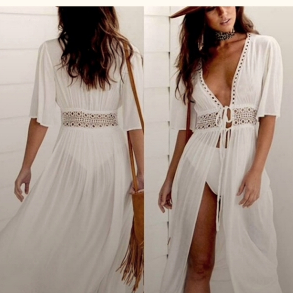 Crochet Waistband Beach Cover Up